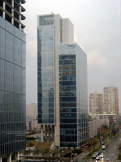 Edifícios na região urbana de Santiago